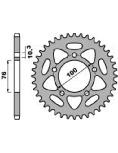 Pinion spate ultra-ușor din aluminiu PBR 4456 - 525