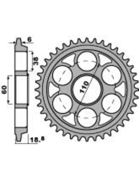 Pinion din aluminiu PBR , ultra-ușoară, anodizat dur 4523 - 520