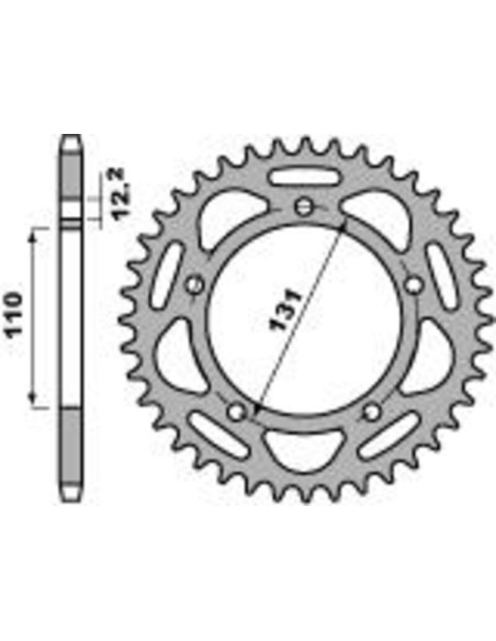 Pinion spate PBR Racing din aluminiu ultra-ușor anodizat dur 4586 - 520