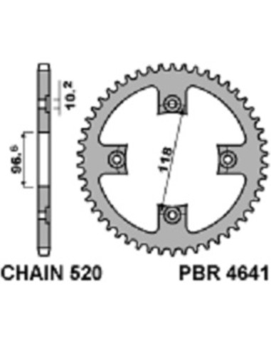Pinion spate standard din oțel PBR 4641 - 520