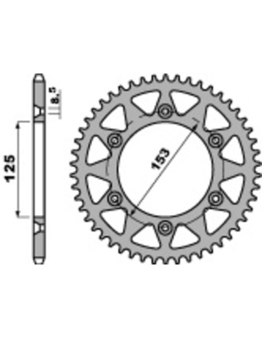 Pinion spate standard din oțel PBR 289 - 520
