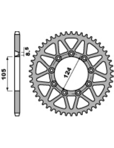 PBR Standard C45 Steel Rear Sprocket 3505 - 520