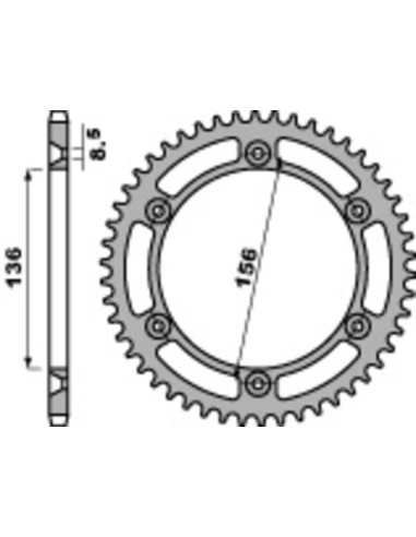PBR Standard C45 Steel Rear Sprocket 4365 - 525