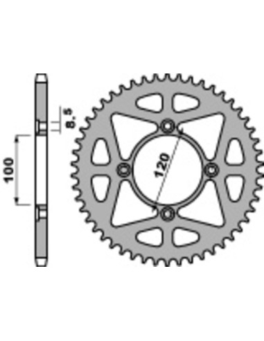 PBR Standard Steel Rear Sprocket 4478 - 428
