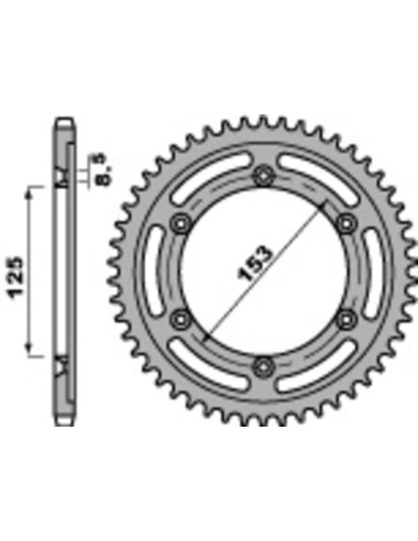 PBR Standard C45 Steel Rear Sprocket 4547 - 428