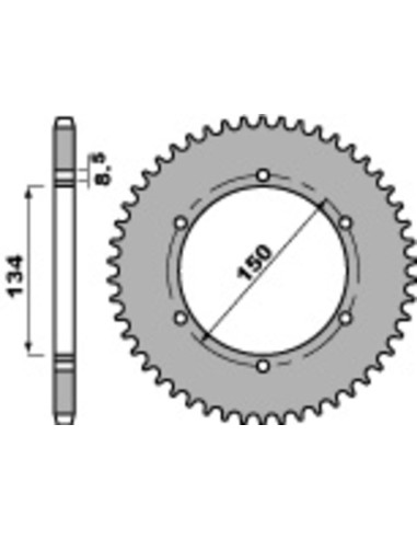 PBR Standard C45 Steel Rear Sprocket 463 - 428