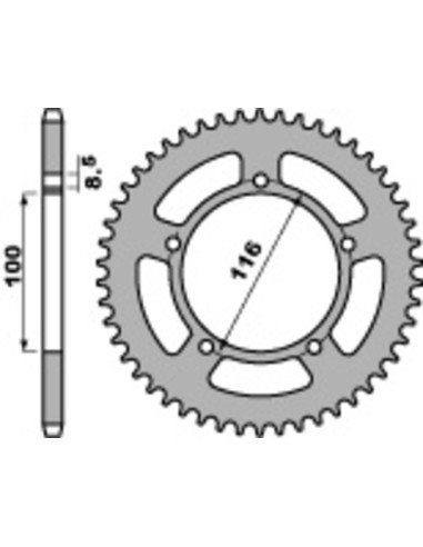 PBR Standard C45 Steel Rear Sprocket 464 - 420