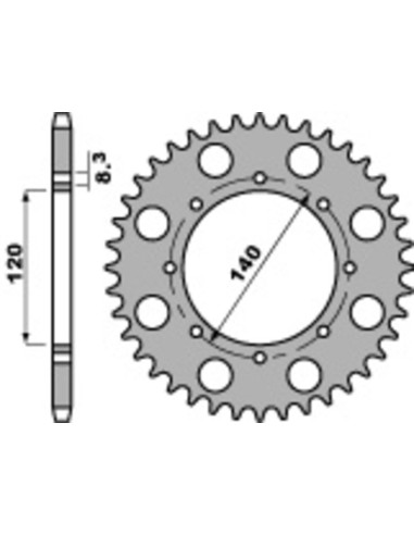 Pinion spate standard din oțel PBR 491 - 520