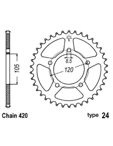 Pinion spate standard din oțel B1 - 420