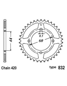 Pinion spate standard din...