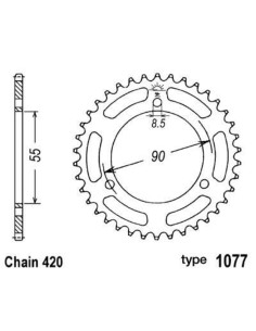 Pinion spate standard din...