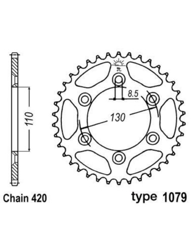 B1 Steel Standard Rear Sprocket - 420