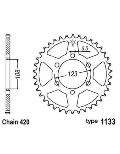 B1 Steel Standard Rear Sprocket - 420