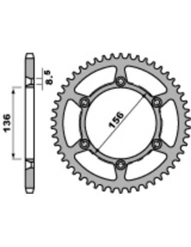 PBR Standard C45 Steel Rear Sprocket 820 - 520