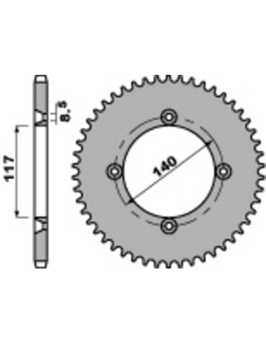 PBR Standard C45 Steel Rear Sprocket 831 - 428