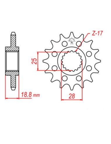 JT SPROCKETS Pinion față standard din...
