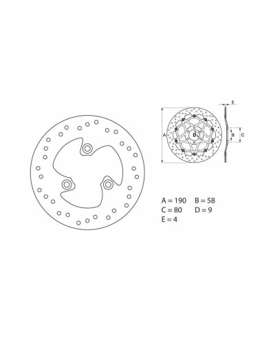 BREMBO Serie Oro Round Fixed Brake Disc