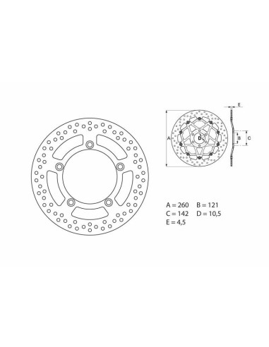 BREMBO Serie Oro Round Fixed Brake Disc