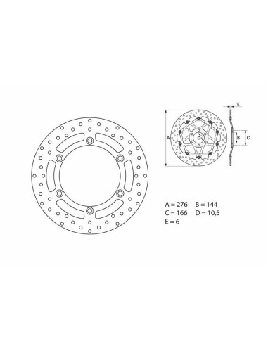 BREMBO Serie Oro Round Fixed Brake Disc