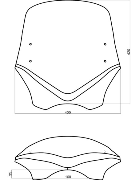 MRA V-Flow Naked Bikes Parbriz VFSC cu spoiler colorat
