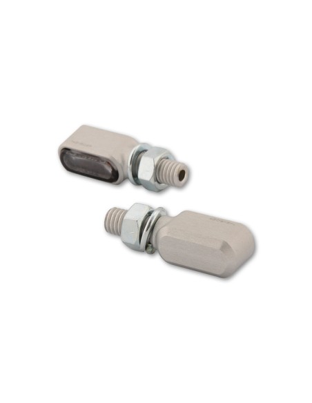 HIGHSIDER Pro Little Bronx LED Indicator Body  Silver / Lens Smoked (Pair), Front & Rear