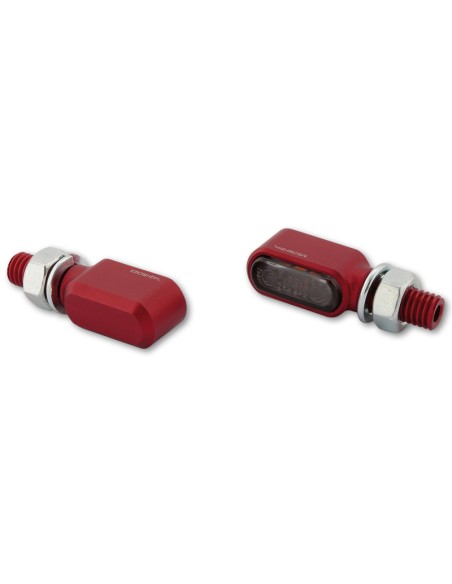 HIGHSIDER pro Little Bronx LED Indicator Red/Smoke CNC, E-Approved (Pair)