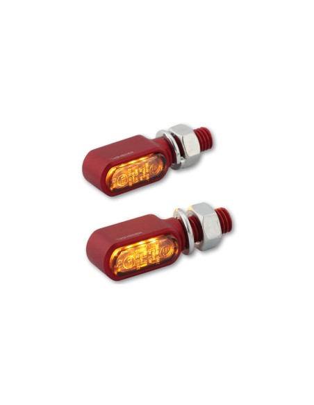HIGHSIDER pro Little Bronx LED Indicator Red/Smoke CNC, E-Approved (Pair)