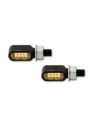 HIGHSIDER pro Little Bronx LED Indicator/Position Light Black/Smoke 2in1, CNC, E-Approved (Pair)