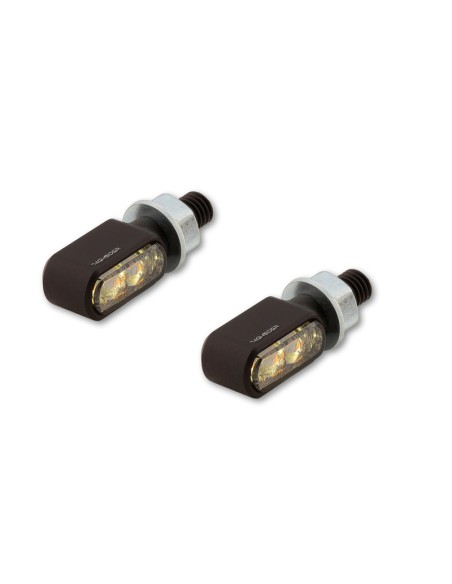 HIGHSIDER pro Little Bronx LED Indicator/Position Light Black/Smoke 2in1, CNC, E-Approved (Pair)