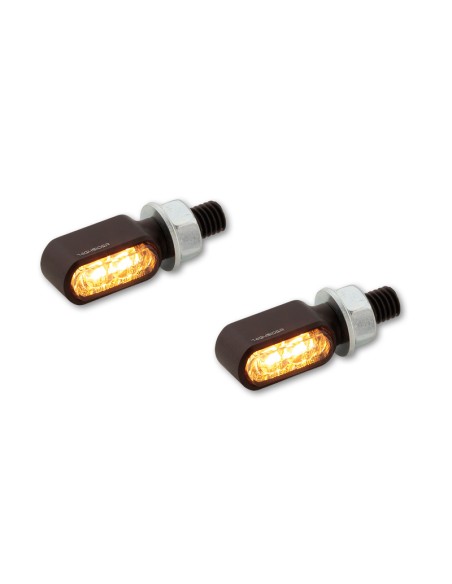 HIGHSIDER CNC 2in1 LED Indicator/Position Light Little Bronx, Black, Tinted, E-Approved, (Pair)