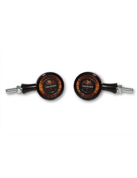 HIGHSIDER Pro Rocket Bullet LED Indicator Body  Black / Lens Smoked (Pair), Front & Rear