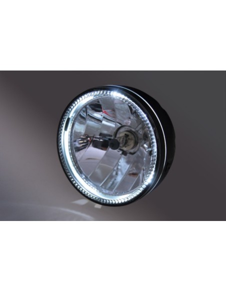 HIGHSIDER pro 5 3/4 Inch Main Headlight Skyline H4 Black LED Parking Light Ring, E-Approved (1pc)