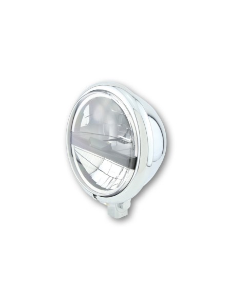 HIGHSIDER 5 3/4" LED Headlight Bates Style Type5, Chrome, Black Cover, Lower Fixed.