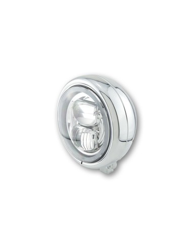 HIGHSIDER 5 3/4" LED Headlight Pecos Type7 With Parking Light Ring, Chrome