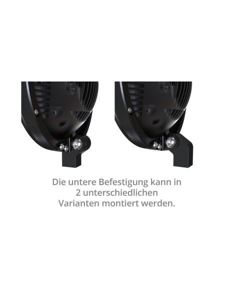 HIGHSIDER pro 7 Inch Main Headlight Frame-R1 Type 3 LED Black Bottom Mounting, E-Approved (1pc)