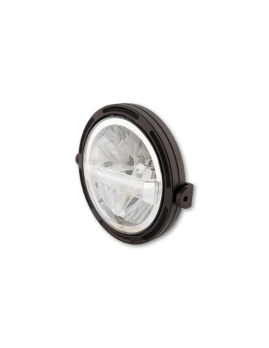 HIGHSIDER 7" LED Main Headlight Frame-R1 Type4, Black, Lateral Mounting