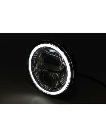 HIGHSIDER 5 3/4" LED Headlight Frame-R2 Type7, Black, Lateral Mounting