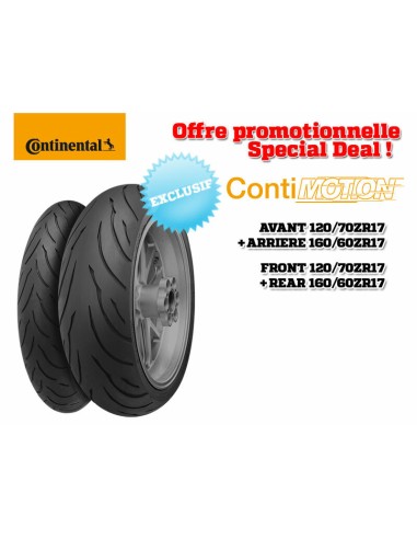 CONTINENTAL 2 Tire Pack ContiMotion (120/70 ZR 17 + 160/60 ZR 17)