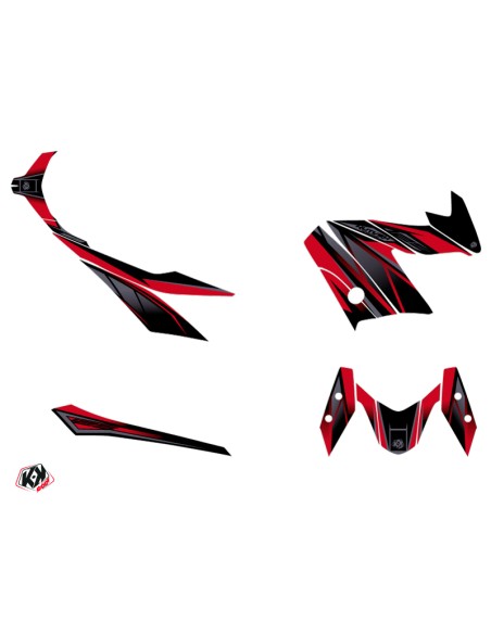 Kit Grafică Replica KUTVEK Roșu/Negru Yamaha X-Max 125 Negru și Roșu