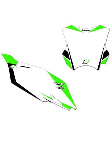 Autocolante pentru plăci grafice BLACKBIRD Kawasaki KX250F Alb