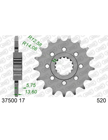 AFAM Steel Standard Front Sprocket 37500-520