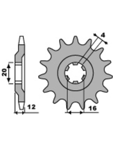 PBR Steel Standard Front Sprocket 2087 - 428