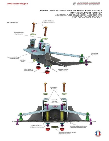 ACCESS DESIGN Suport plăcuță de înmatriculare „montat pe roți” Honda X-ADV negru