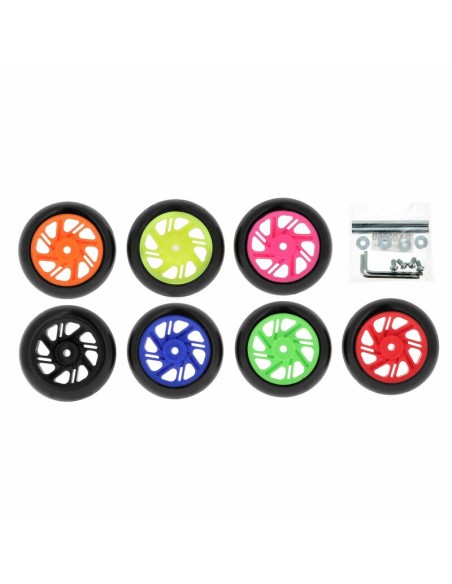 BIHR Home Track Fixed Front Paddock Stand Matt Black Pink Wheels