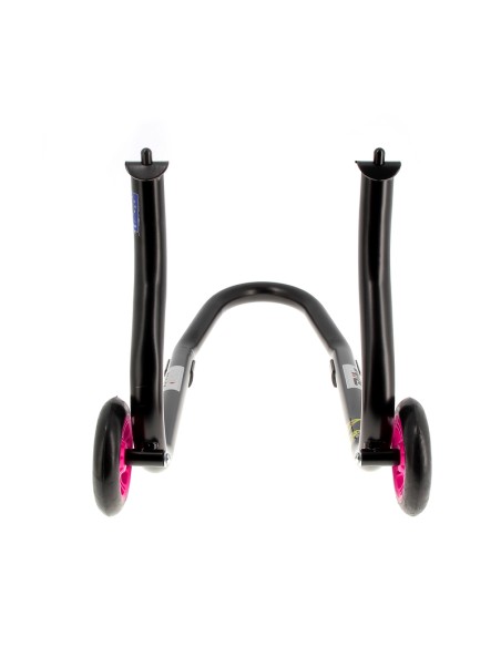 BIHR Home Track Fixed Front Paddock Stand Matt Black Pink Wheels