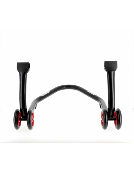 BIHR Home Track Rear Paddock Stand with "L" Adapters Matt Black Red Wheels