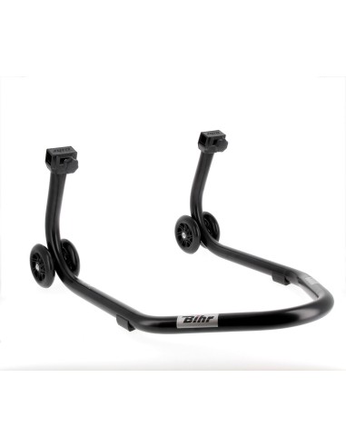 BIHR Home Track Rear Paddock Stand with "V" Adapters Matt Black Black Wheels