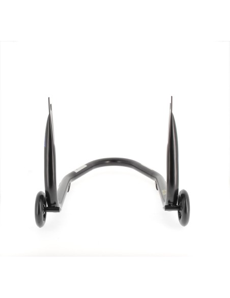 BIHR Home Track Fixed Rear Paddock Stand with "V" Adapters Matt Black Black Wheels