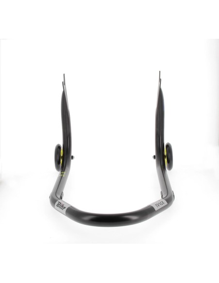 Suport de padock spate fix BIHR Home Track cu adaptoare „V” Negru Mat Galben Roți Negru și Galben