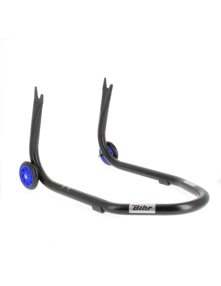 Suport de padock spate fix BIHR Home Track cu adaptoare „V” Matt Black Blue Roți Black & Blue